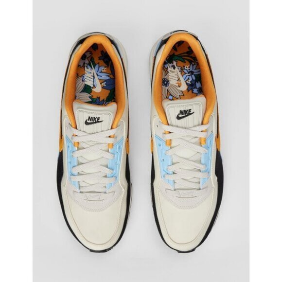 ⚡Nike Men Light Bone/Gold Leaf/Black Leather Premium Lifestyle Running Sneakers - Picture 5 of 6